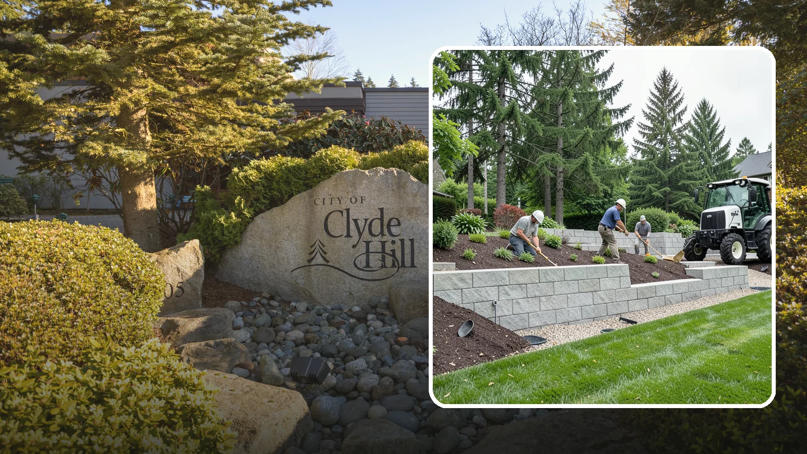 Block Wall Installation in Clyde Hill, King County, WA - We build engineered concrete block retaining walls with the drainage systems essential for saturated Northwest slopes.
