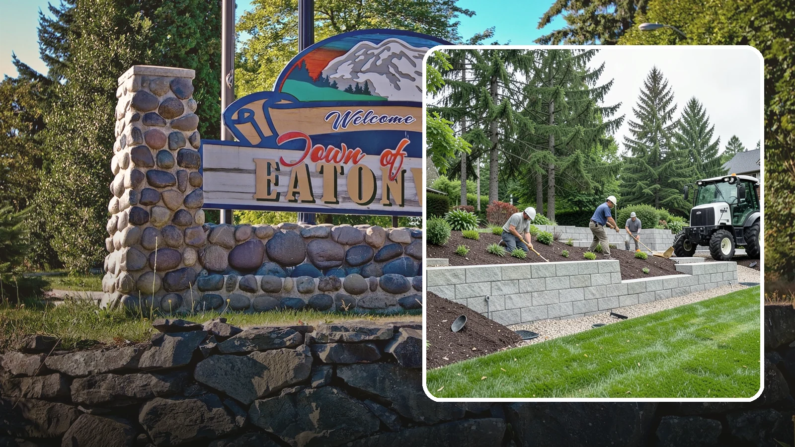 Block Wall Installation in Eatonville, Pierce County, WA - We build engineered concrete block retaining walls with the drainage systems essential for saturated Northwest slopes.