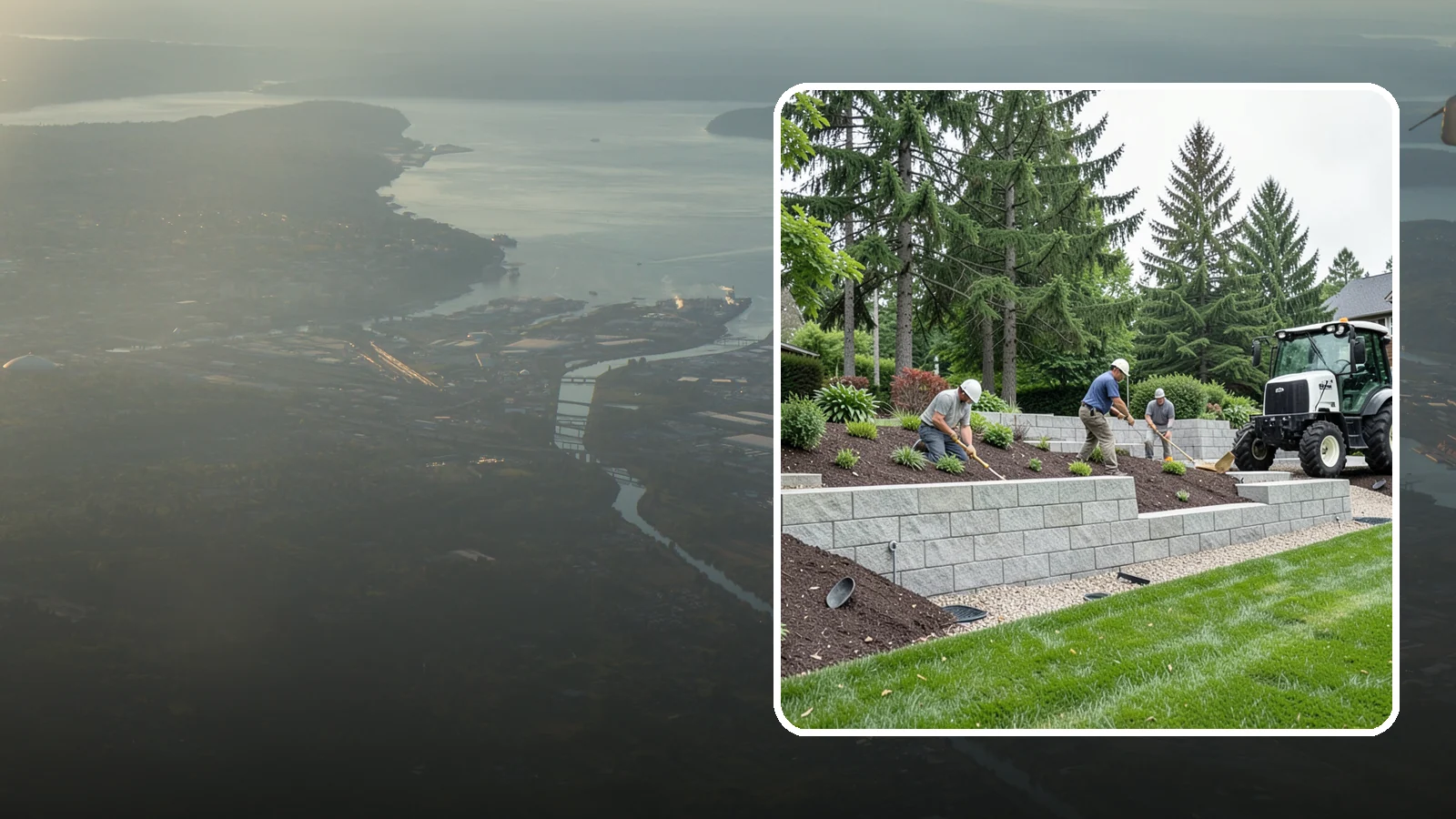Block Wall Installation in Fife, Pierce County, WA - We build engineered concrete block retaining walls with the drainage systems essential for saturated Northwest slopes.