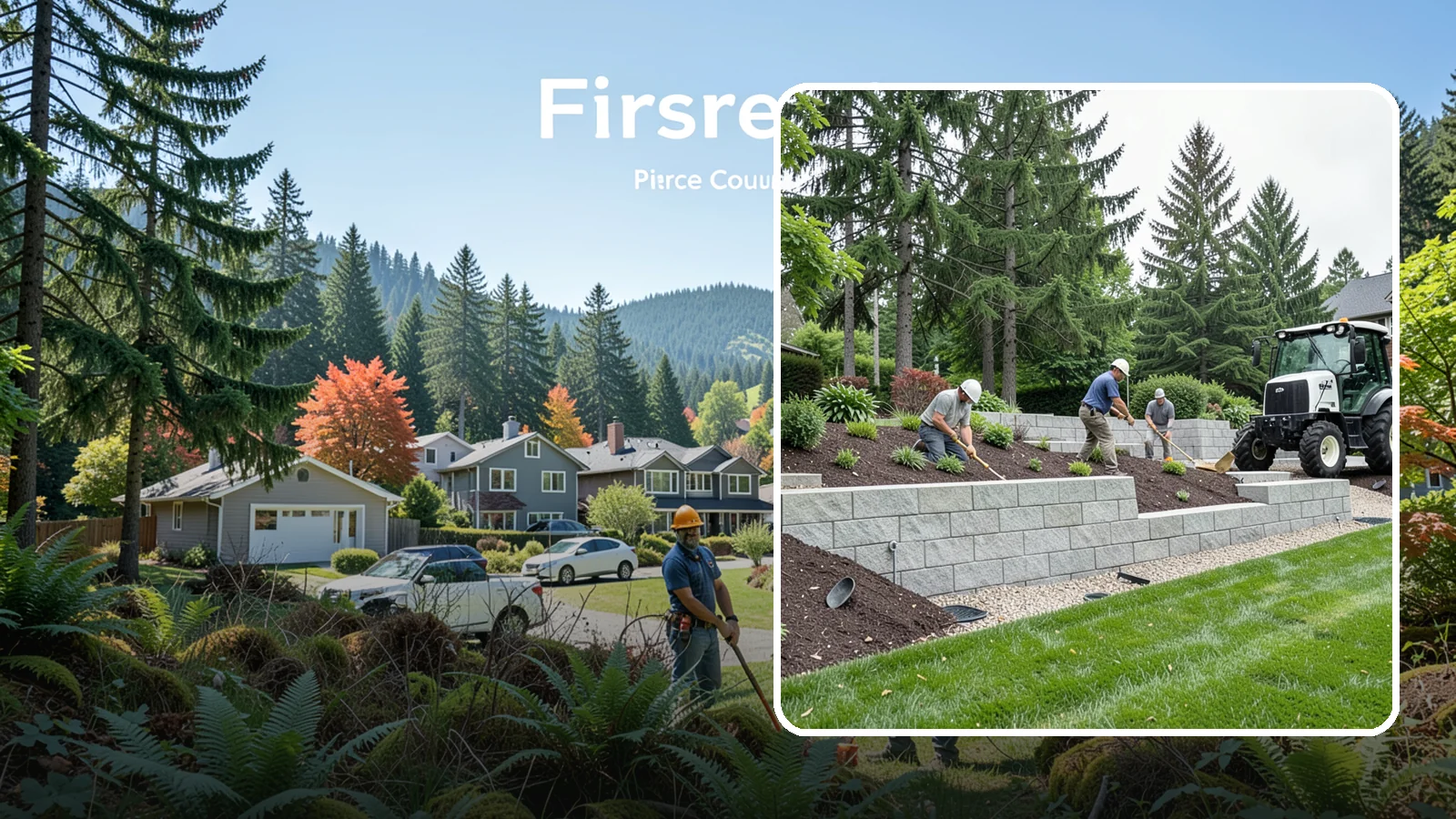 Block Wall Installation in Fircrest, Pierce County, WA - We build engineered concrete block retaining walls with the drainage systems essential for saturated Northwest slopes.