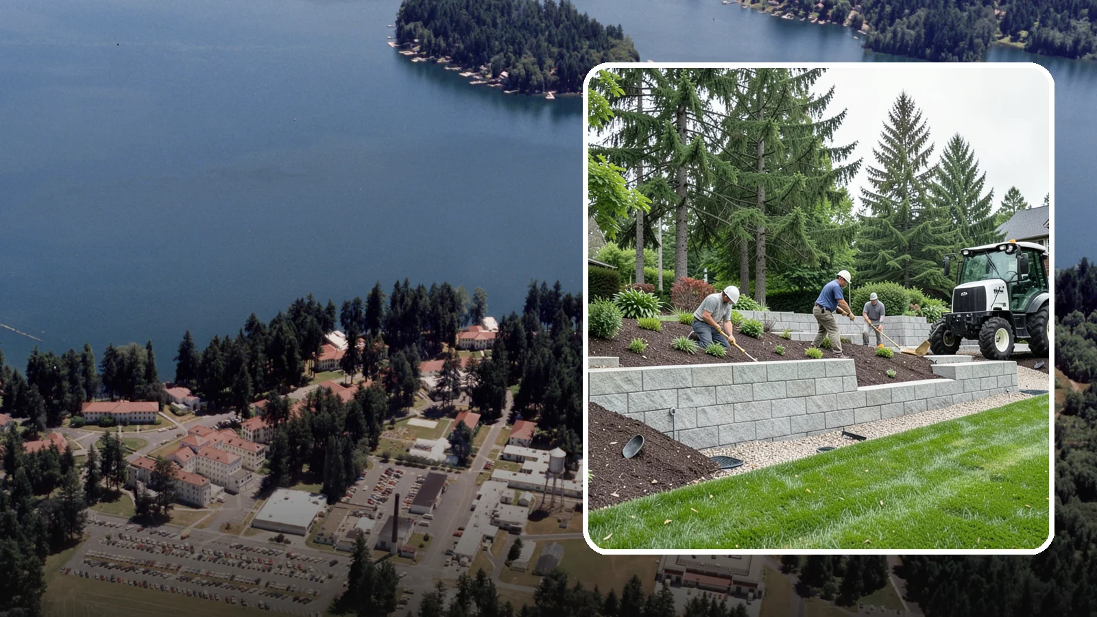 Block Wall Installation in Lakewood, Pierce County, WA - We build engineered concrete block retaining walls with the drainage systems essential for saturated Northwest slopes.