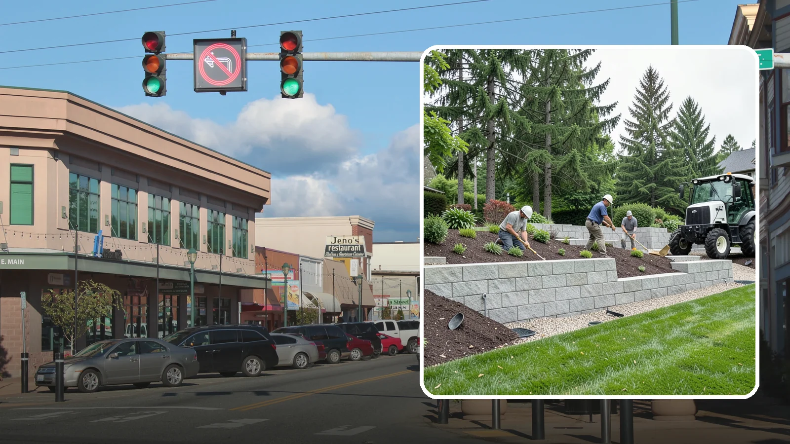 Block Wall Installation in Monroe, Snohomish County, WA - We build engineered concrete block retaining walls with the drainage systems essential for saturated Northwest slopes.