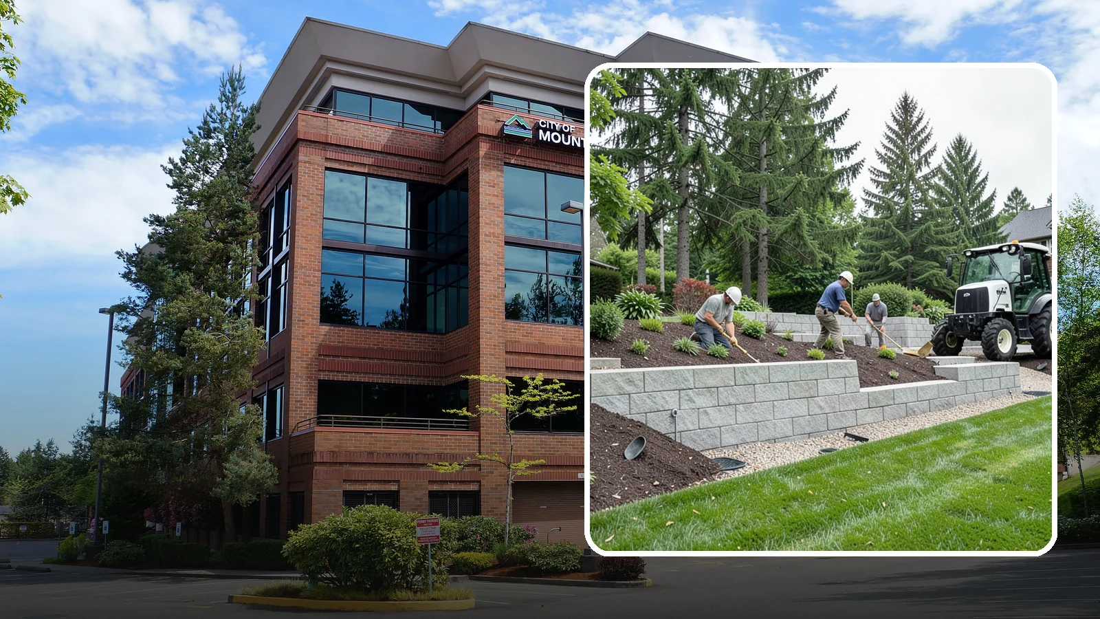 Block Wall Installation in Mountlake Terrace, Snohomish County, WA - We build engineered concrete block retaining walls with the drainage systems essential for saturated Northwest slopes.