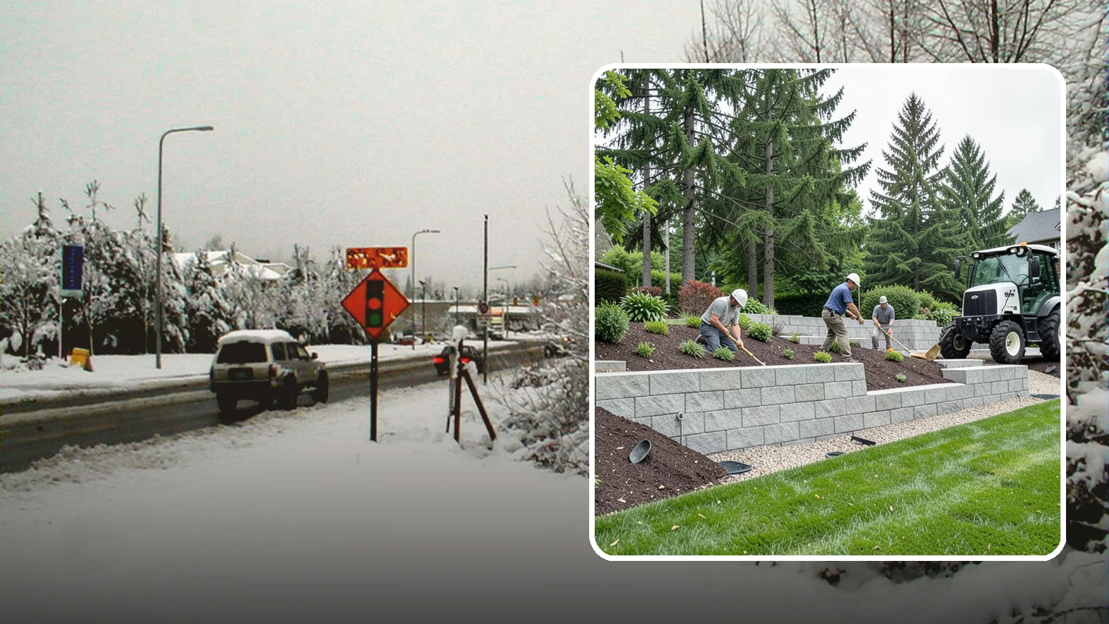 Block Wall Installation in Newcastle, King County, WA - We build engineered concrete block retaining walls with the drainage systems essential for saturated Northwest slopes.