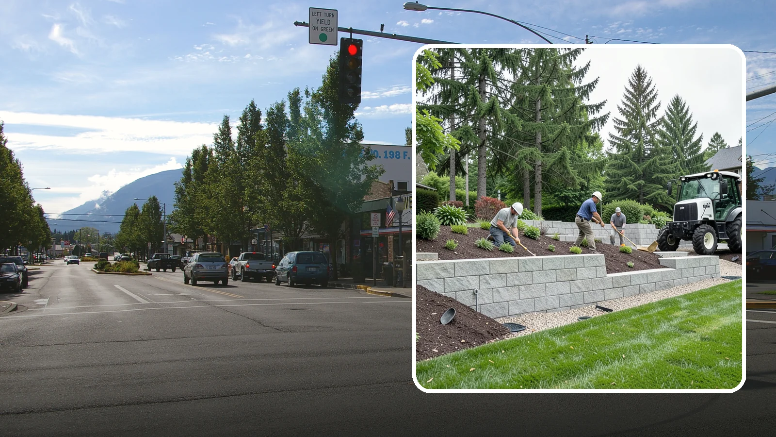 Block Wall Installation in North Bend, King County, WA - We build engineered concrete block retaining walls with the drainage systems essential for saturated Northwest slopes.