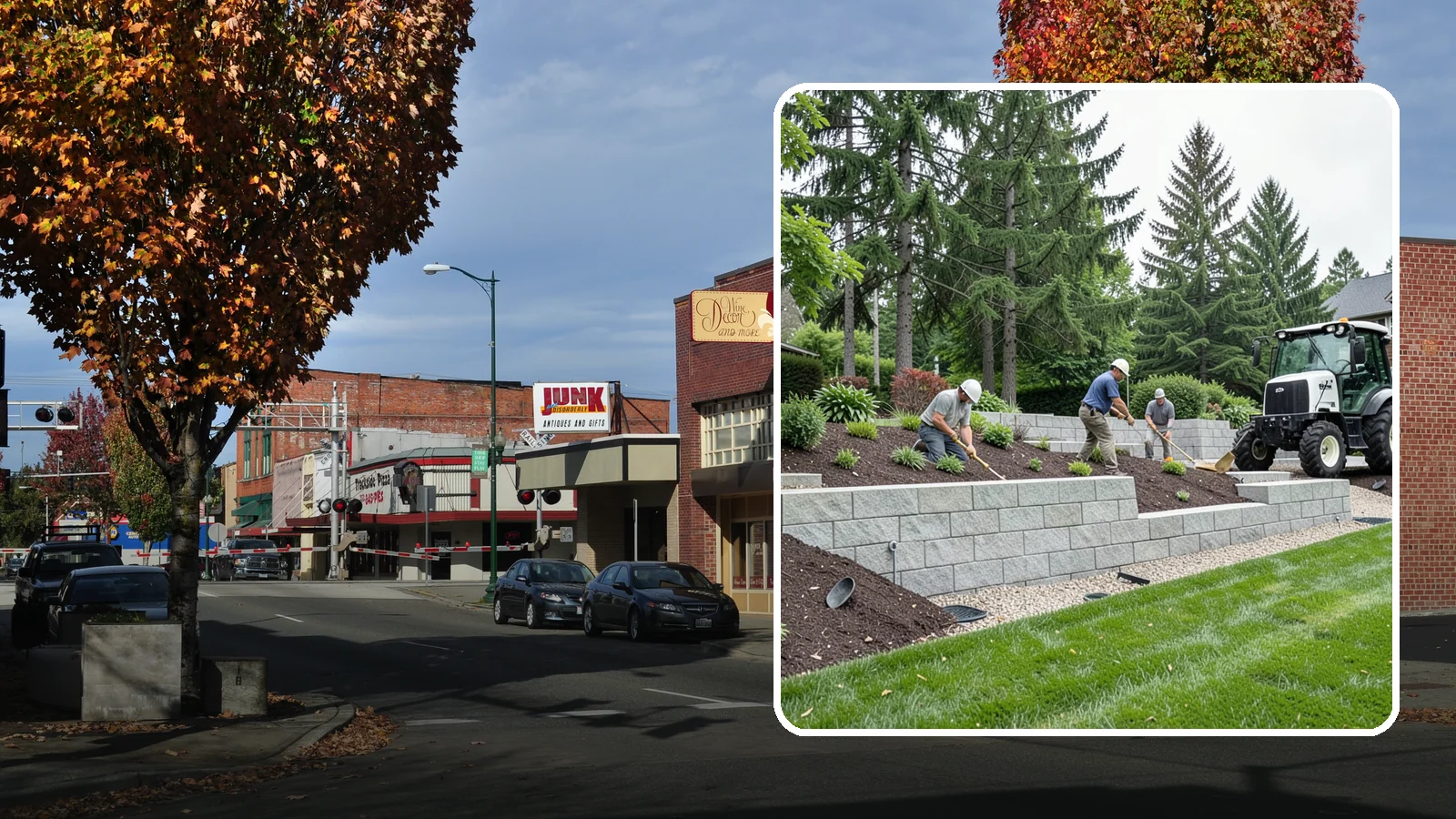 Block Wall Installation in Puyallup, Pierce County, WA - We build engineered concrete block retaining walls with the drainage systems essential for saturated Northwest slopes.