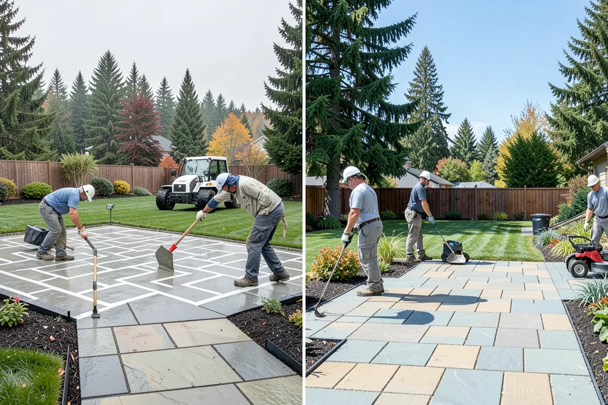 Block Wall Installation in SeaTac, King County, WA - Excavate and compact a level leveling-pad base