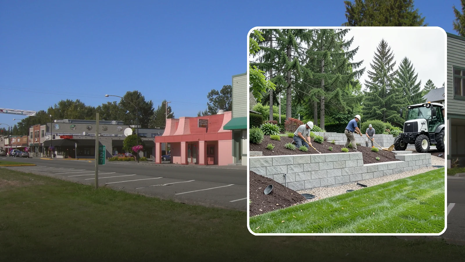 Block Wall Installation in Snoqualmie, King County, WA - We build engineered concrete block retaining walls with the drainage systems essential for saturated Northwest slopes.