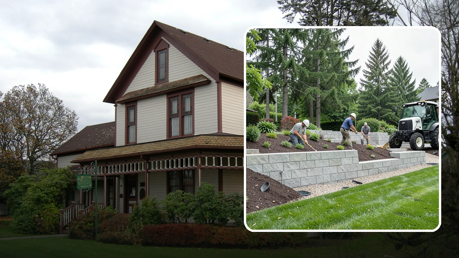Block Wall Installation in Sumner, Pierce County, WA - We build engineered concrete block retaining walls with the drainage systems essential for saturated Northwest slopes.