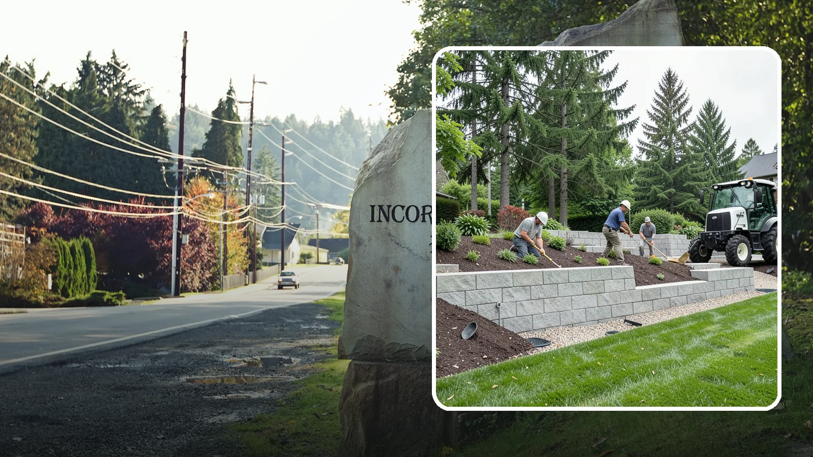 Block Wall Installation in Wilkeson, Pierce County, WA - We build engineered concrete block retaining walls with the drainage systems essential for saturated Northwest slopes.