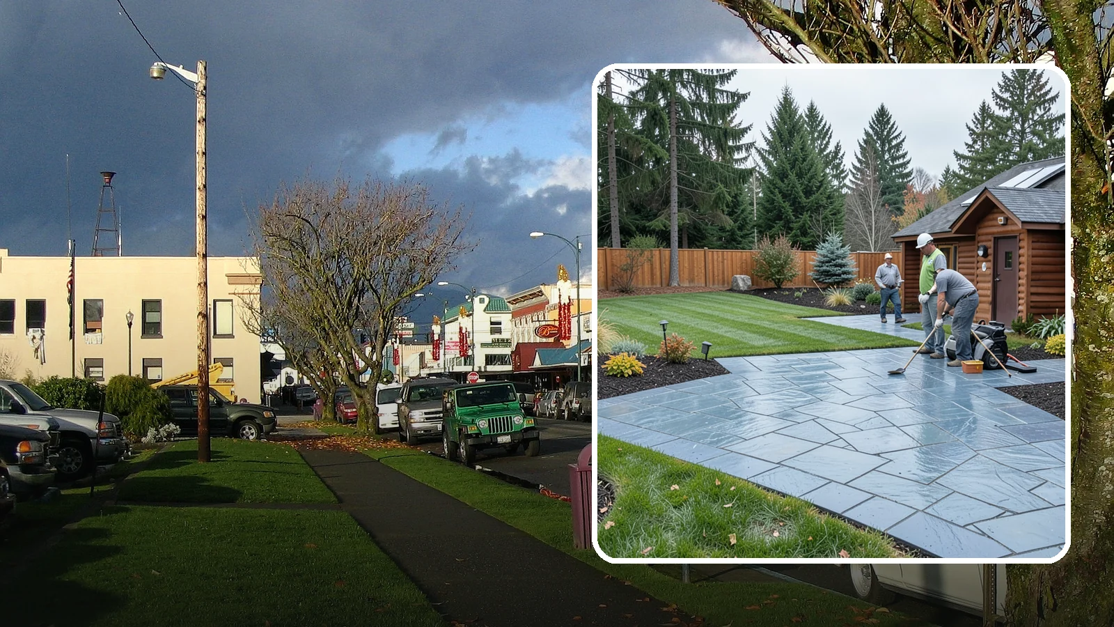 Bluestone Installation in Arlington, Snohomish County, WA - Dense blue-gray sandstone pavers with a refined thermal or natural-cleft finish, perfect for elegant Northwest patios and...