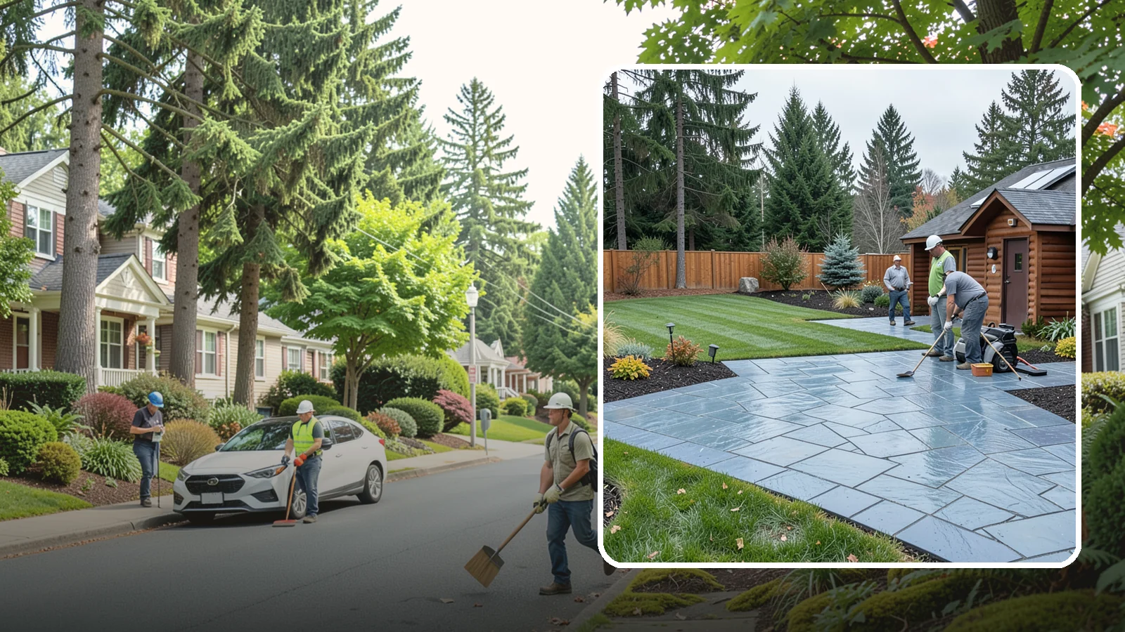 Bluestone Installation in Beaux Arts Village, King County, WA - Dense blue-gray sandstone pavers with a refined thermal or natural-cleft finish, perfect for elegant Northwest patios and...