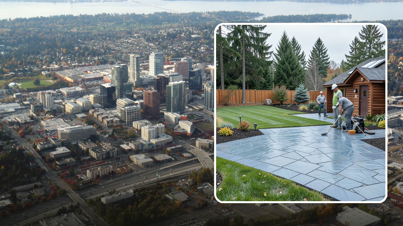 Bluestone Installation in Bellevue, King County, WA - Dense blue-gray sandstone pavers with a refined thermal or natural-cleft finish, perfect for elegant Northwest patios and...