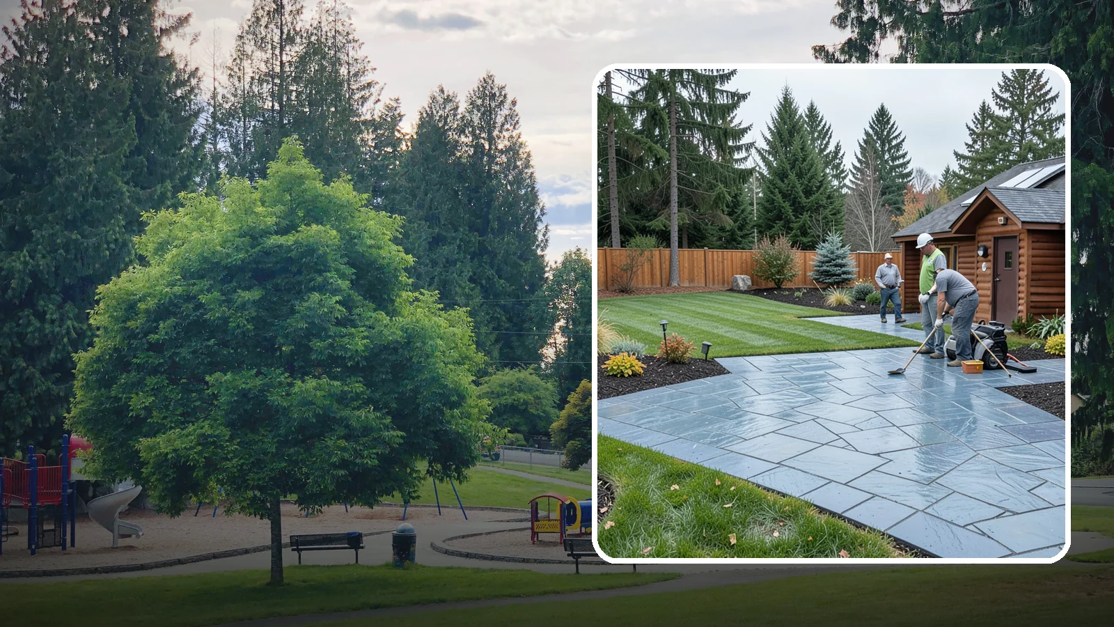 Bluestone Installation in Bonney Lake, Pierce County, WA - Dense blue-gray sandstone pavers with a refined thermal or natural-cleft finish, perfect for elegant Northwest patios and...