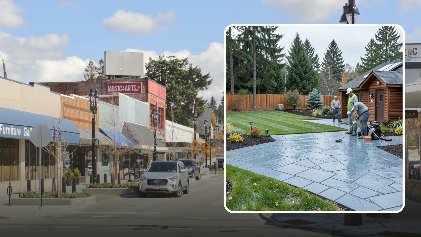 Bluestone Installation in Bothell, King County, WA - Dense blue-gray sandstone pavers with a refined thermal or natural-cleft finish, perfect for elegant Northwest patios and...