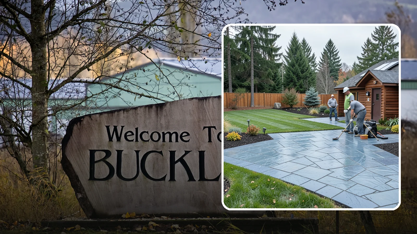 Bluestone Installation in Buckley, Pierce County, WA - Dense blue-gray sandstone pavers with a refined thermal or natural-cleft finish, perfect for elegant Northwest patios and...
