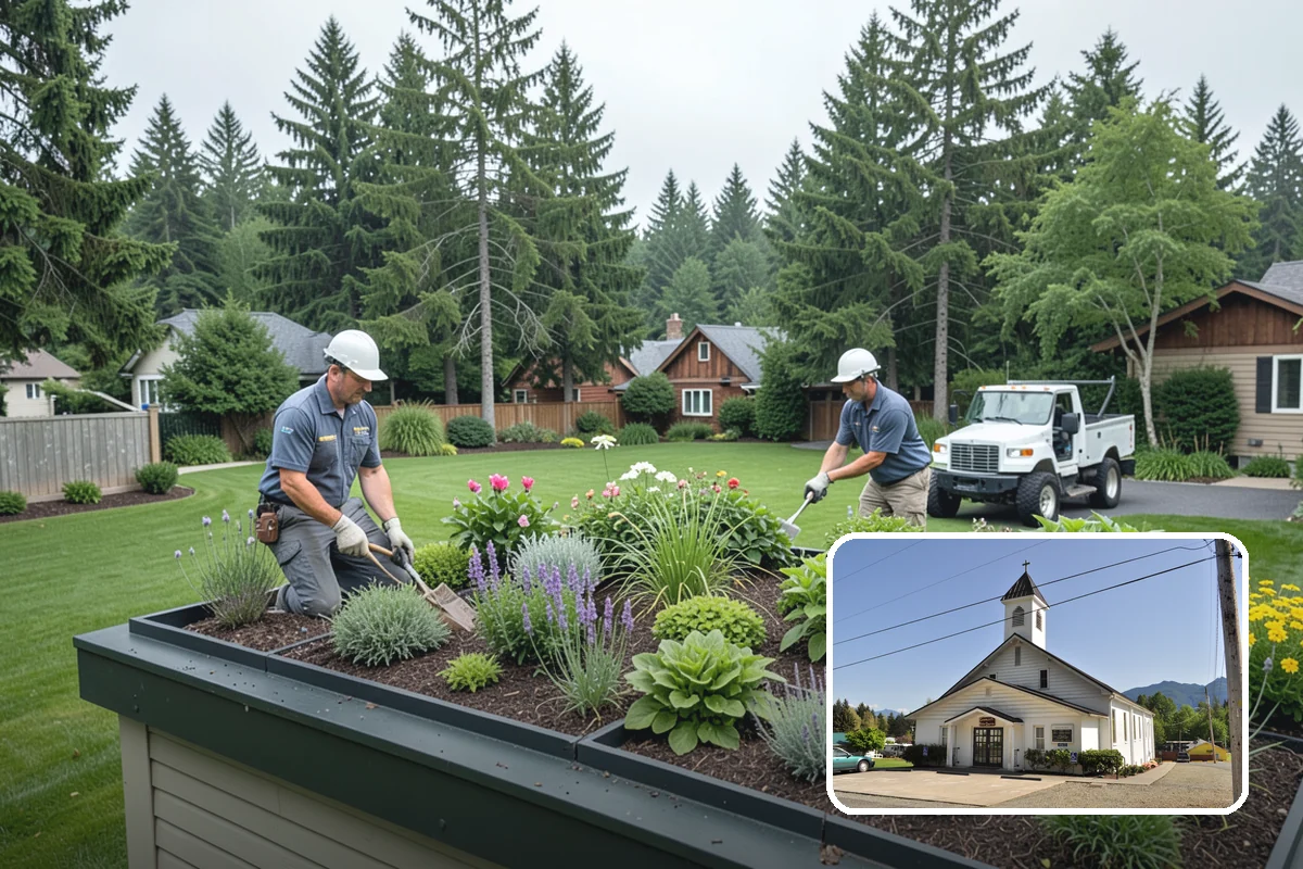 Bluestone Installation in Concrete, Skagit County, WA - Sophisticated blue-gray color that complements evergreens