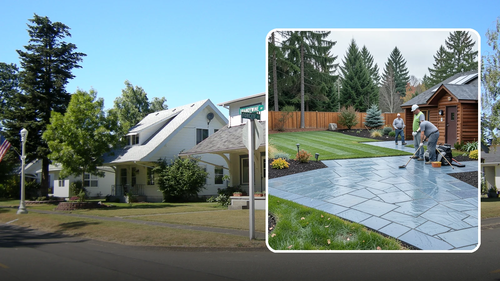 Bluestone Installation in DuPont, Pierce County, WA - Dense blue-gray sandstone pavers with a refined thermal or natural-cleft finish, perfect for elegant Northwest patios and...