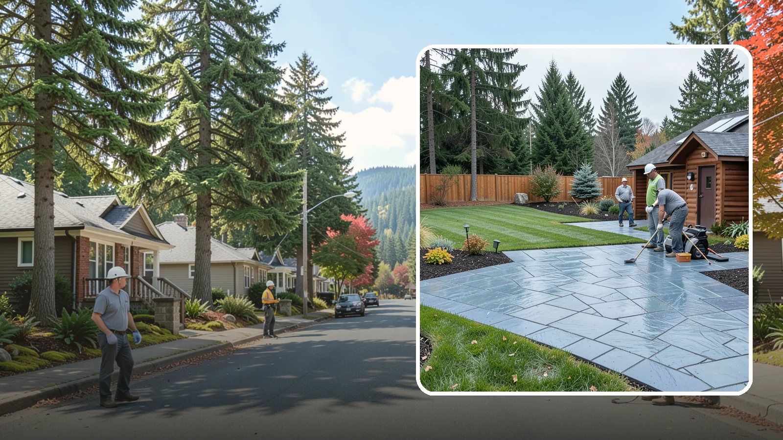 Bluestone Installation in Hunts Point, King County, WA - Dense blue-gray sandstone pavers with a refined thermal or natural-cleft finish, perfect for elegant Northwest patios and...