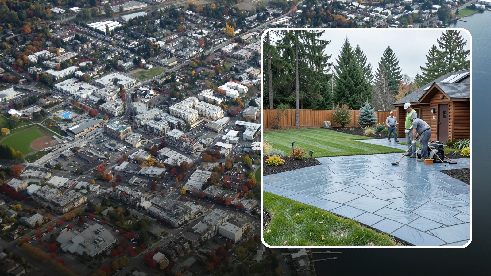 Bluestone Installation in Kirkland, King County, WA - Dense blue-gray sandstone pavers with a refined thermal or natural-cleft finish, perfect for elegant Northwest patios and...