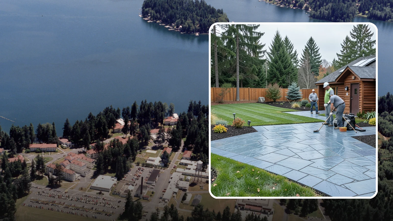 Bluestone Installation in Lakewood, Pierce County, WA - Dense blue-gray sandstone pavers with a refined thermal or natural-cleft finish, perfect for elegant Northwest patios and...