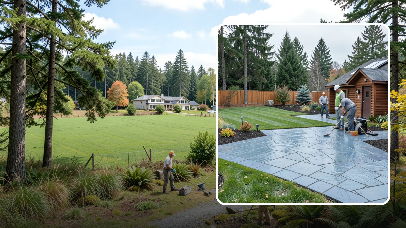 Bluestone Installation in Lyman, Skagit County, WA - Dense blue-gray sandstone pavers with a refined thermal or natural-cleft finish, perfect for elegant Northwest patios and...