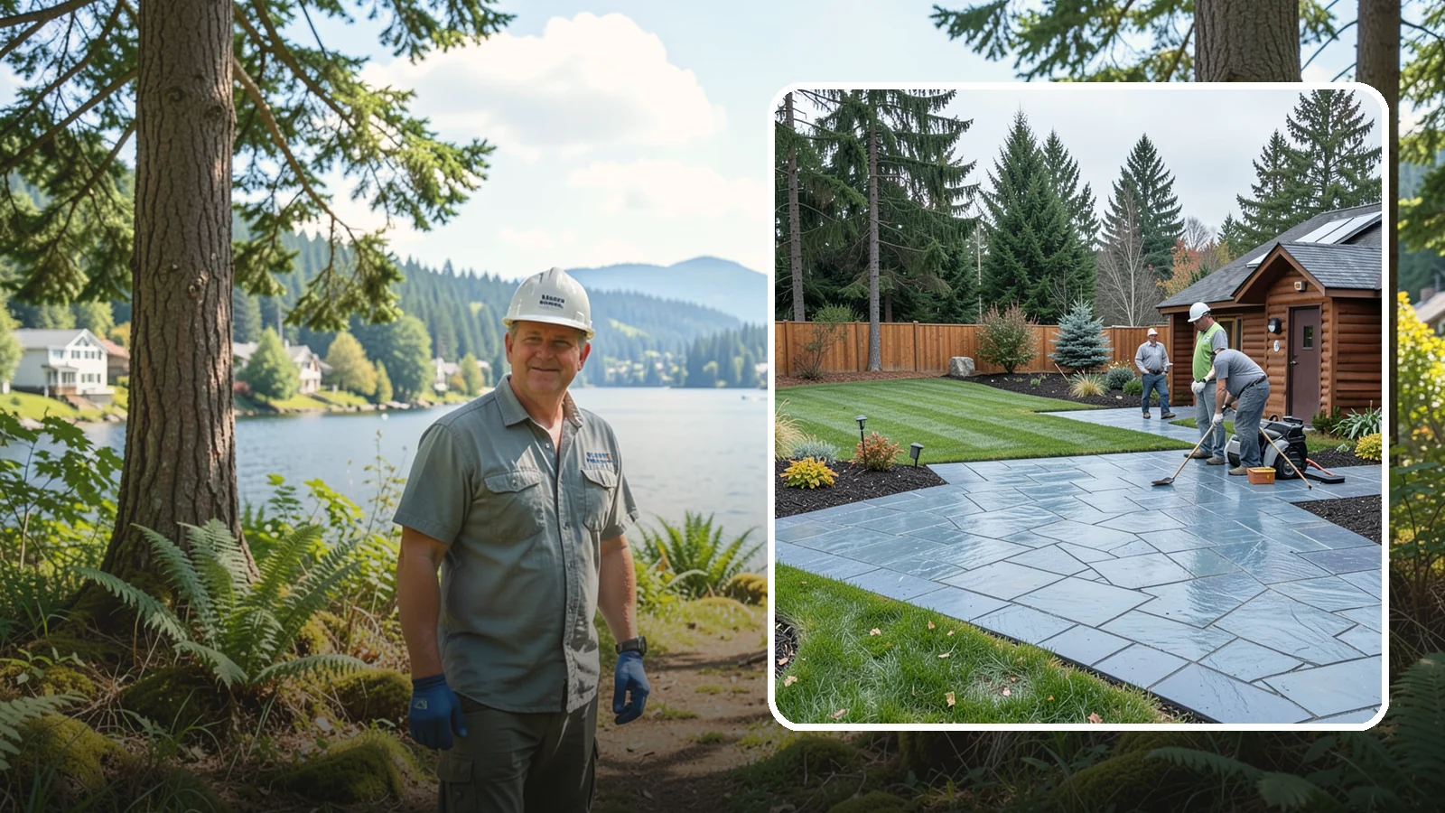Bluestone Installation in Milton, King County, WA - Dense blue-gray sandstone pavers with a refined thermal or natural-cleft finish, perfect for elegant Northwest patios and...