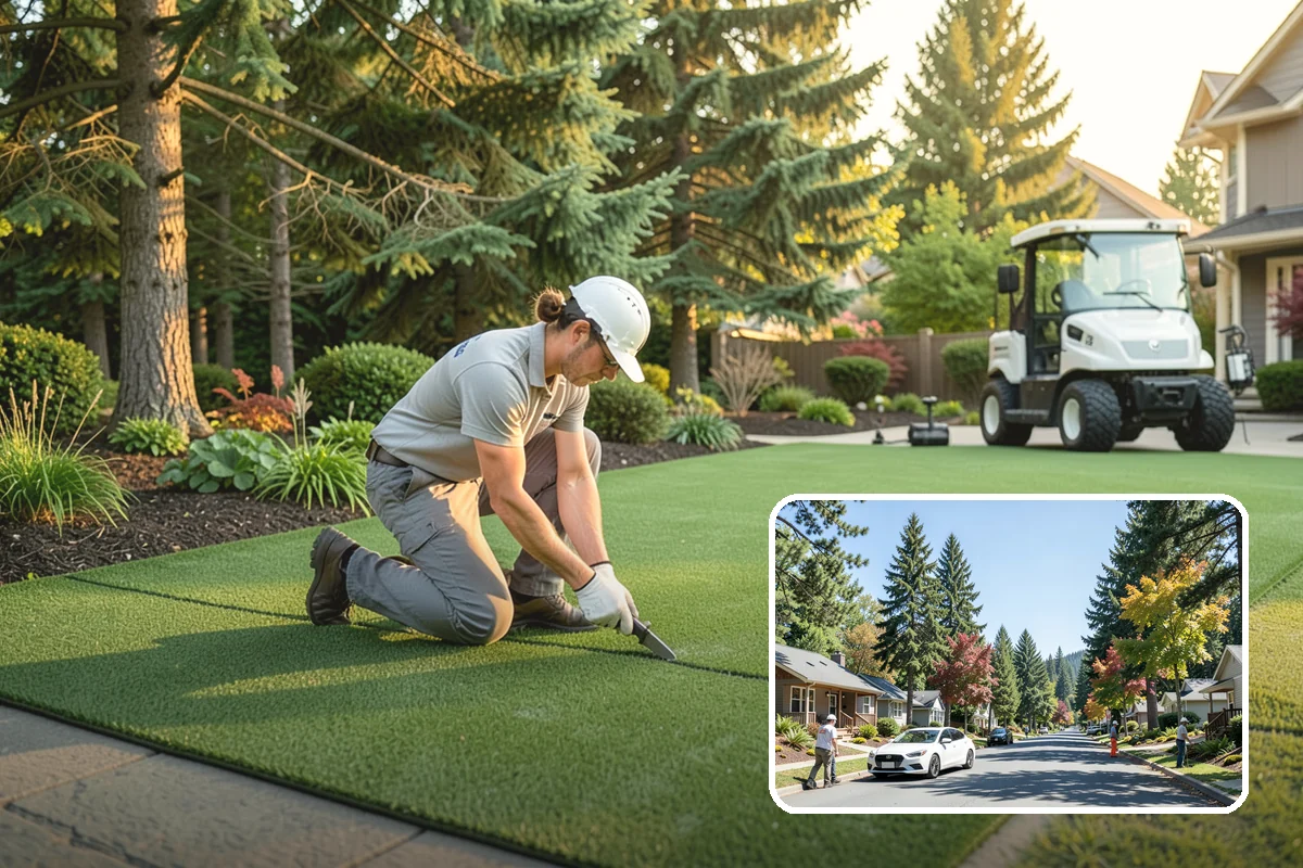 Bluestone Installation in Orting, Pierce County, WA - Sophisticated blue-gray color that complements evergreens