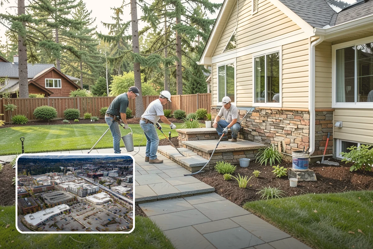 Bluestone Installation in Redmond, King County, WA - Sophisticated blue-gray color that complements evergreens