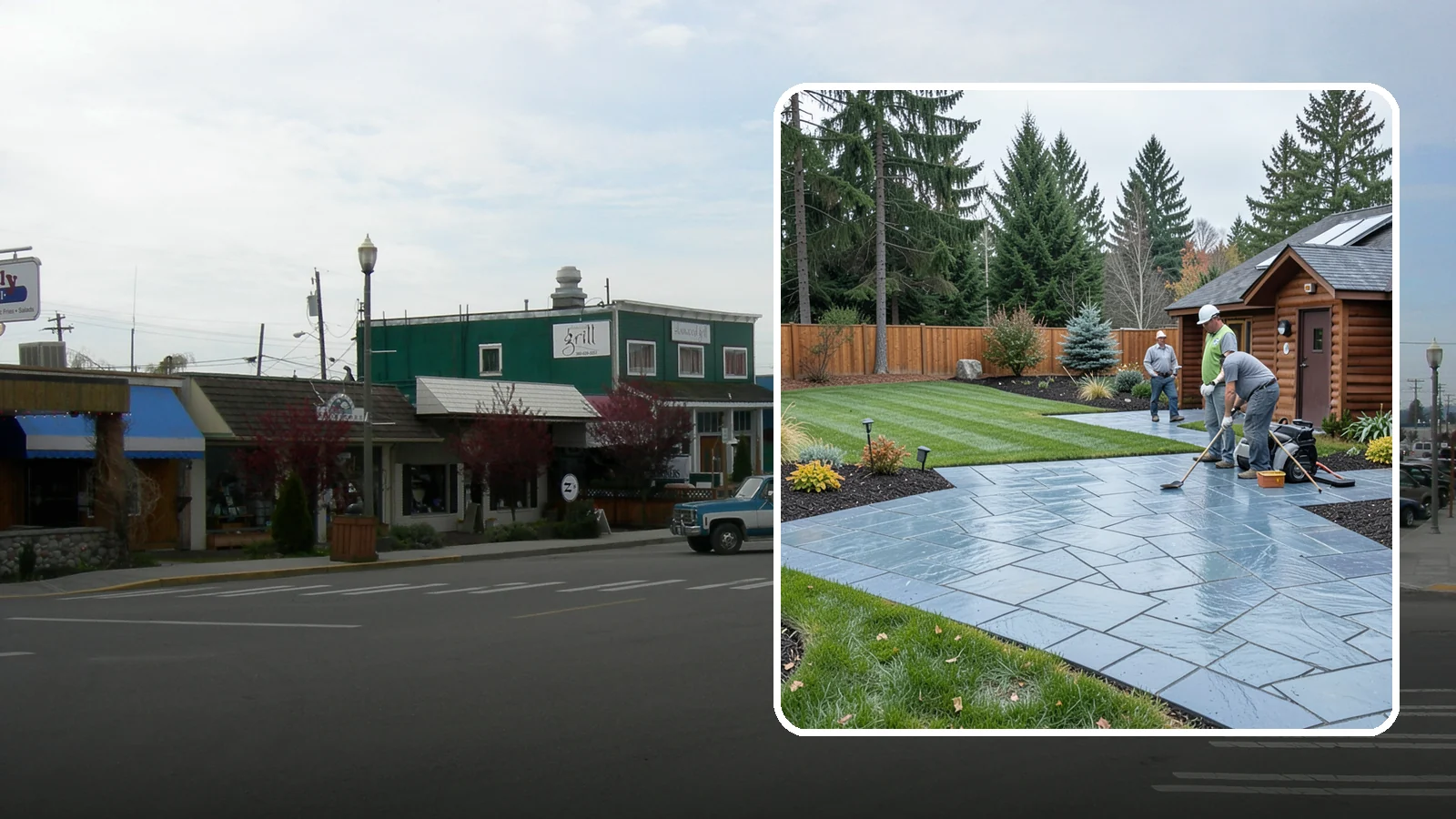 Bluestone Installation in Stanwood, Snohomish County, WA - Dense blue-gray sandstone pavers with a refined thermal or natural-cleft finish, perfect for elegant Northwest patios and...