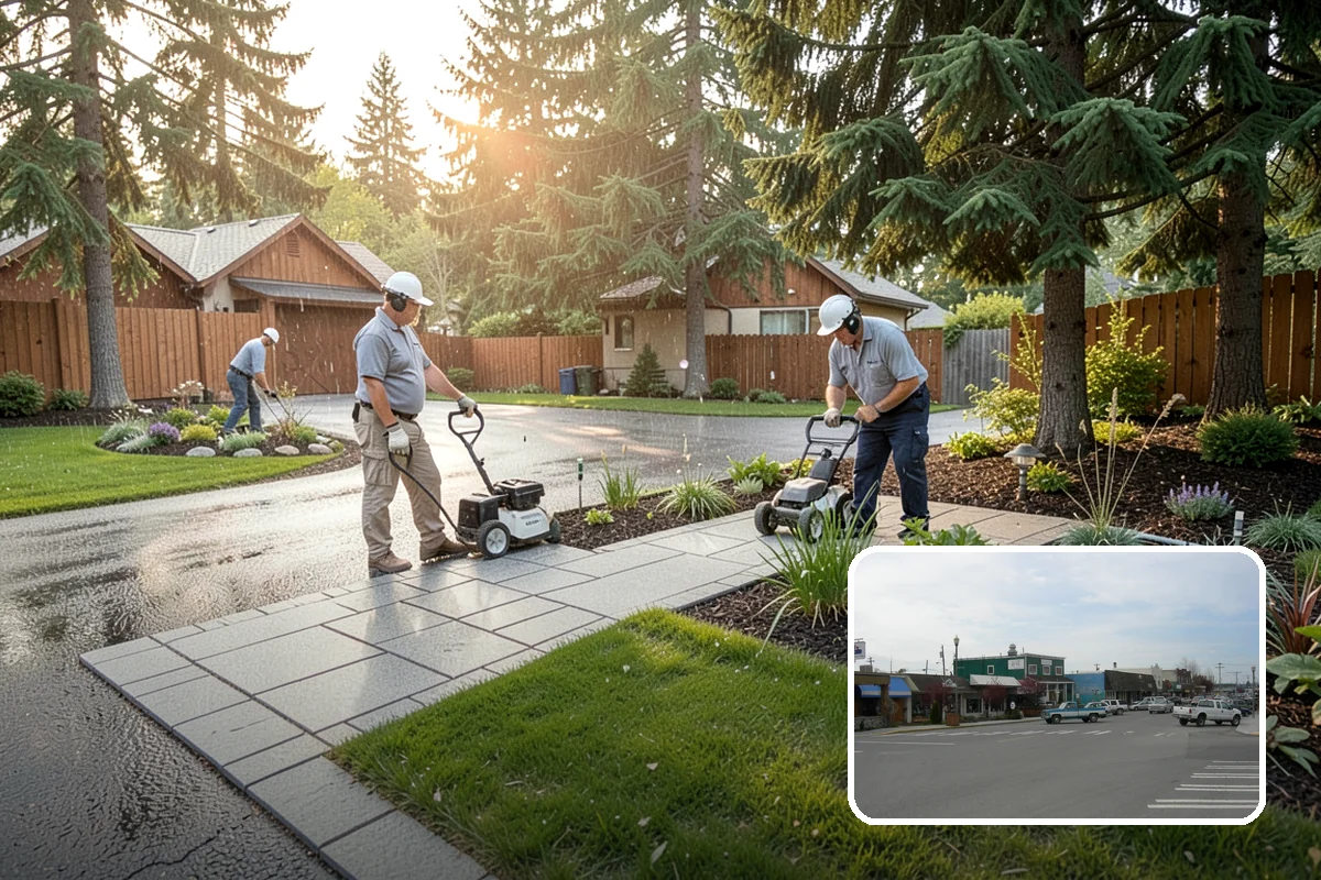 Bluestone Installation in Stanwood, Snohomish County, WA - Sophisticated blue-gray color that complements evergreens