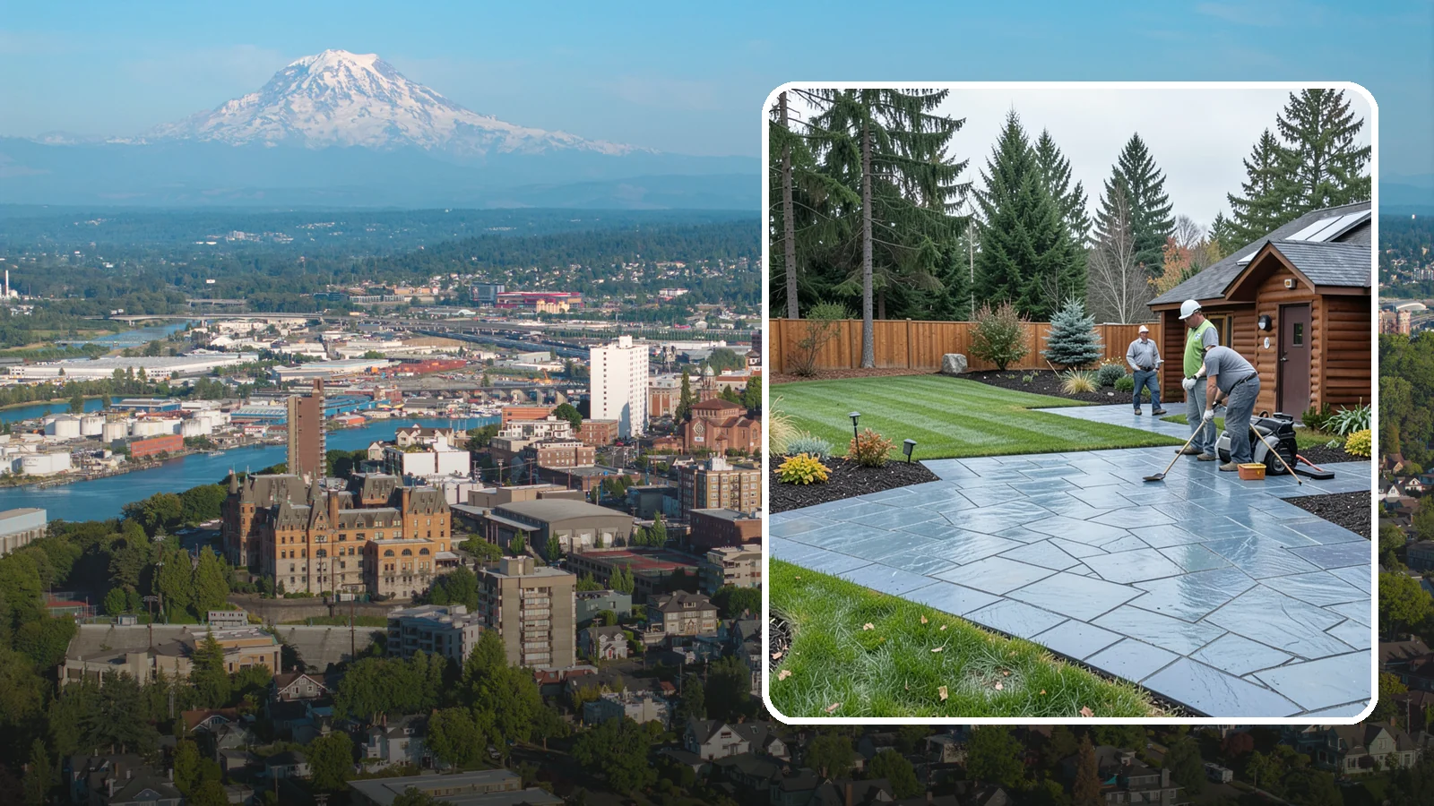 Bluestone Installation in Tacoma, Pierce County, WA - Dense blue-gray sandstone pavers with a refined thermal or natural-cleft finish, perfect for elegant Northwest patios and...