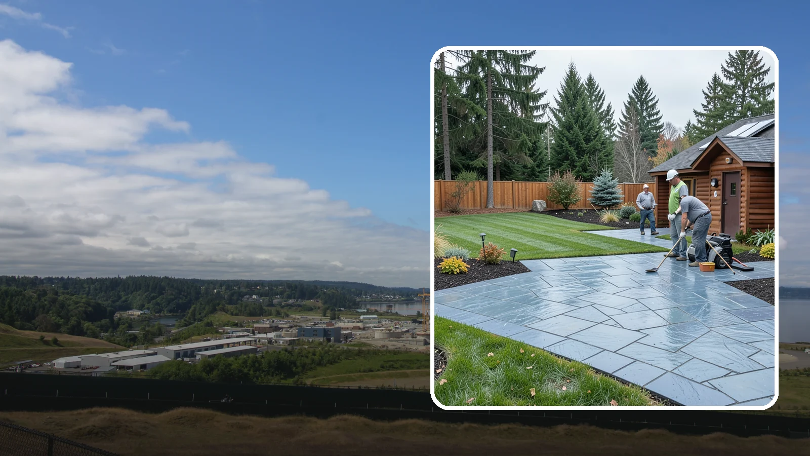 Bluestone Installation in University Place, Pierce County, WA - Dense blue-gray sandstone pavers with a refined thermal or natural-cleft finish, perfect for elegant Northwest patios and...