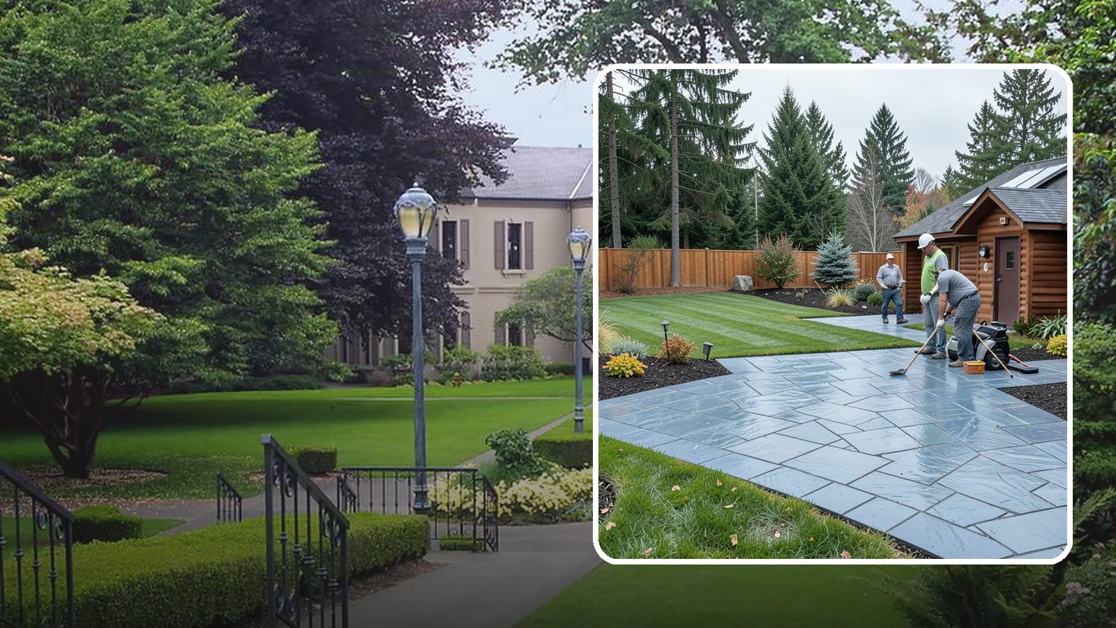 Bluestone Installation in Woodinville, King County, WA - Dense blue-gray sandstone pavers with a refined thermal or natural-cleft finish, perfect for elegant Northwest patios and...