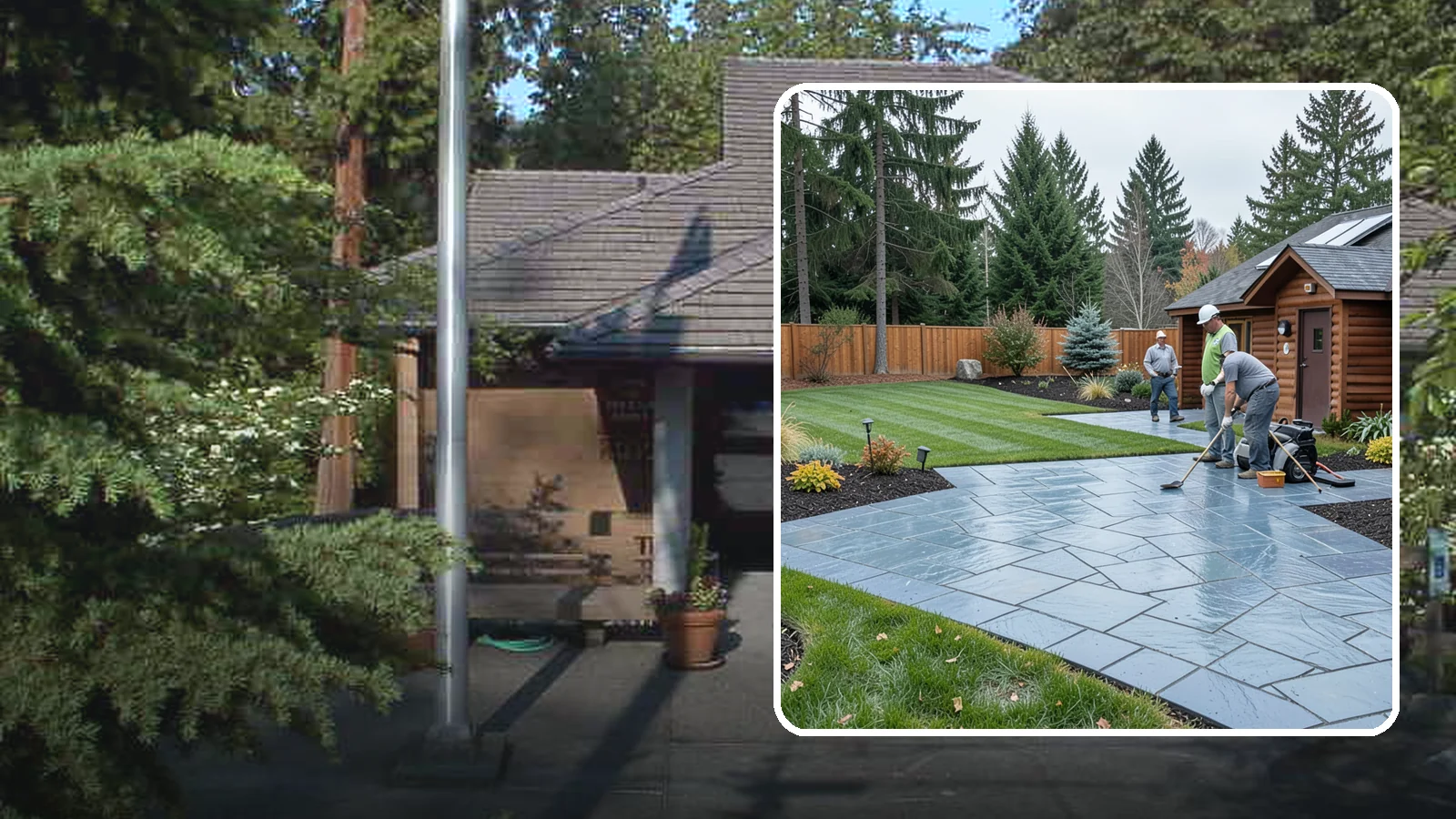 Bluestone Installation in Yarrow Point, King County, WA - Dense blue-gray sandstone pavers with a refined thermal or natural-cleft finish, perfect for elegant Northwest patios and...