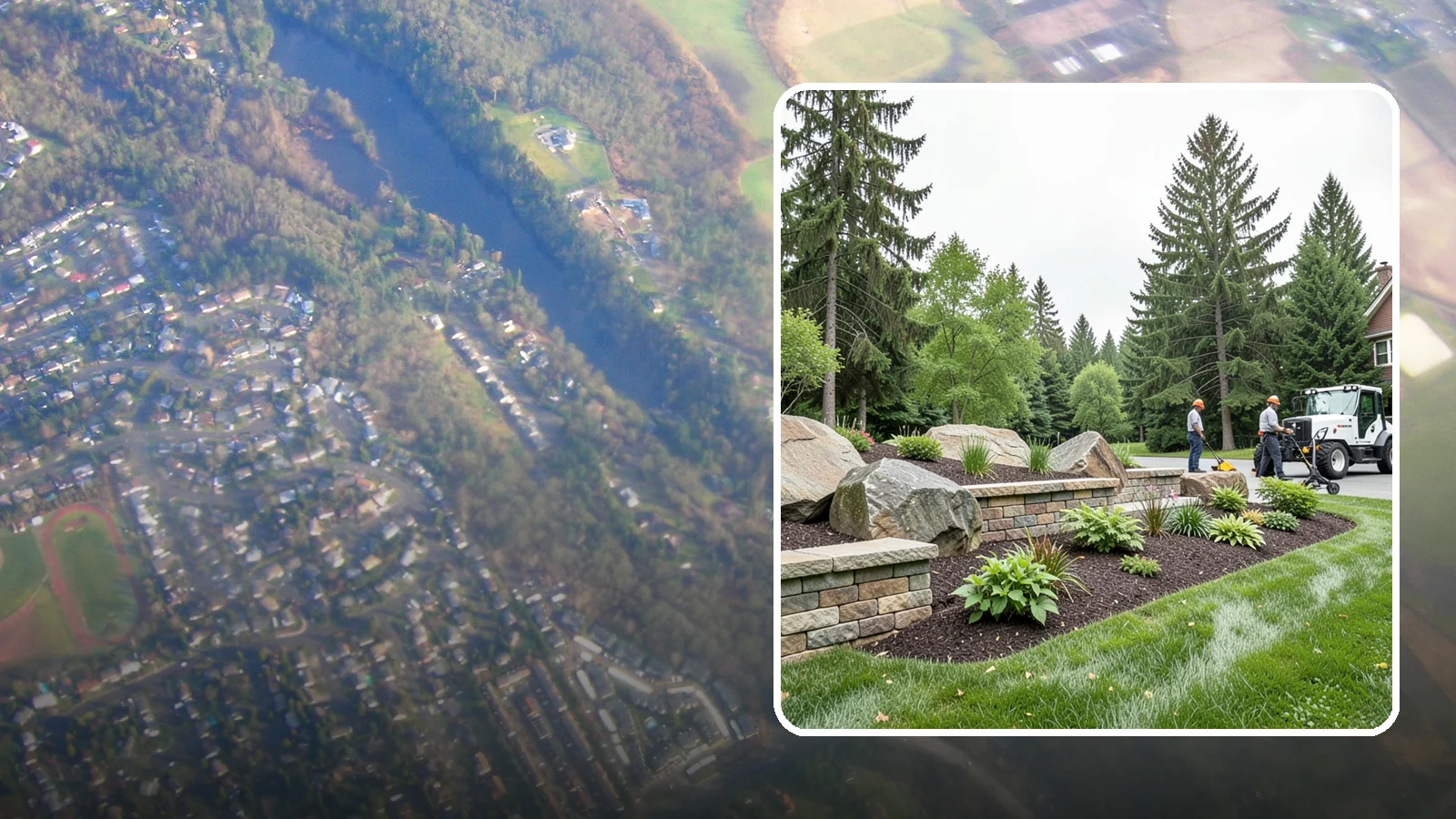 Boulder Placement in Algona, King County, WA - Natural boulders placed as focal points, accents, and functional features in the landscape.