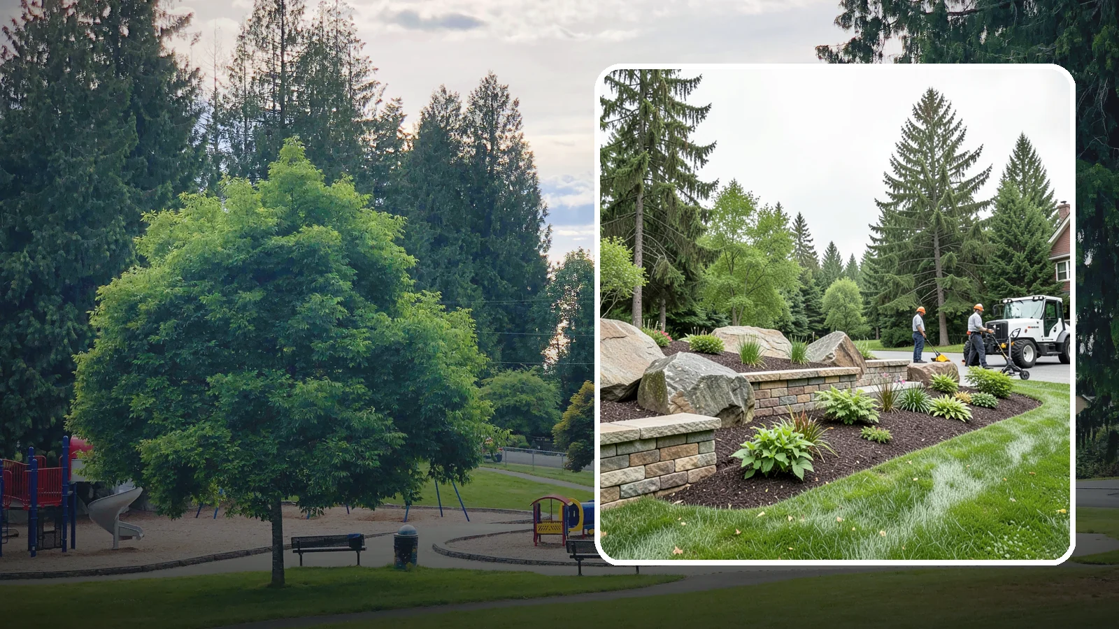 Boulder Placement in Bonney Lake, Pierce County, WA - Natural boulders placed as focal points, accents, and functional features in the landscape.