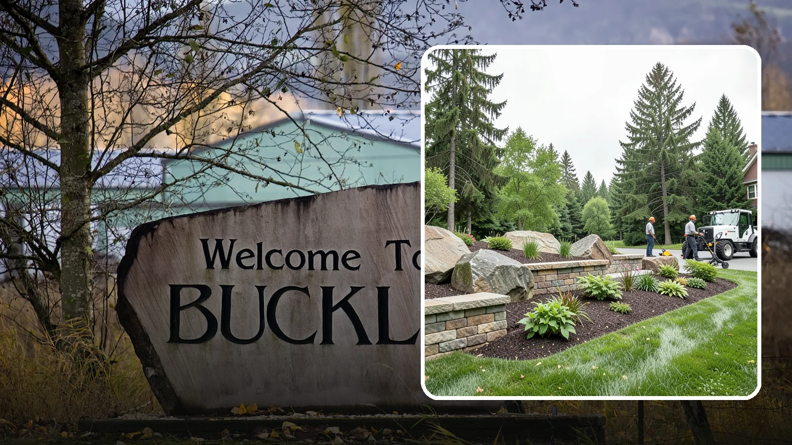 Boulder Placement in Buckley, Pierce County, WA - Natural boulders placed as focal points, accents, and functional features in the landscape.