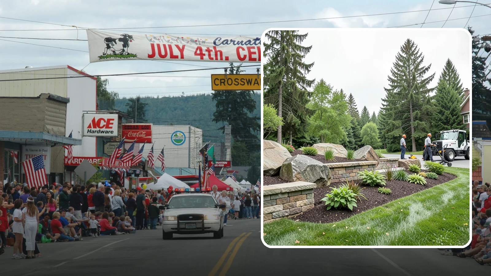 Boulder Placement in Carnation, King County, WA - Natural boulders placed as focal points, accents, and functional features in the landscape.