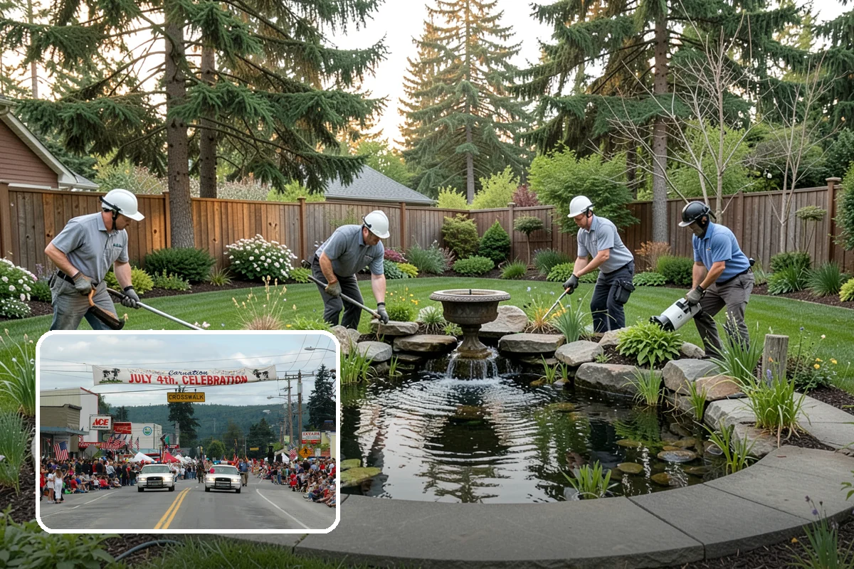 Boulder Placement in Carnation, King County, WA - Natural focal points and dramatic scale