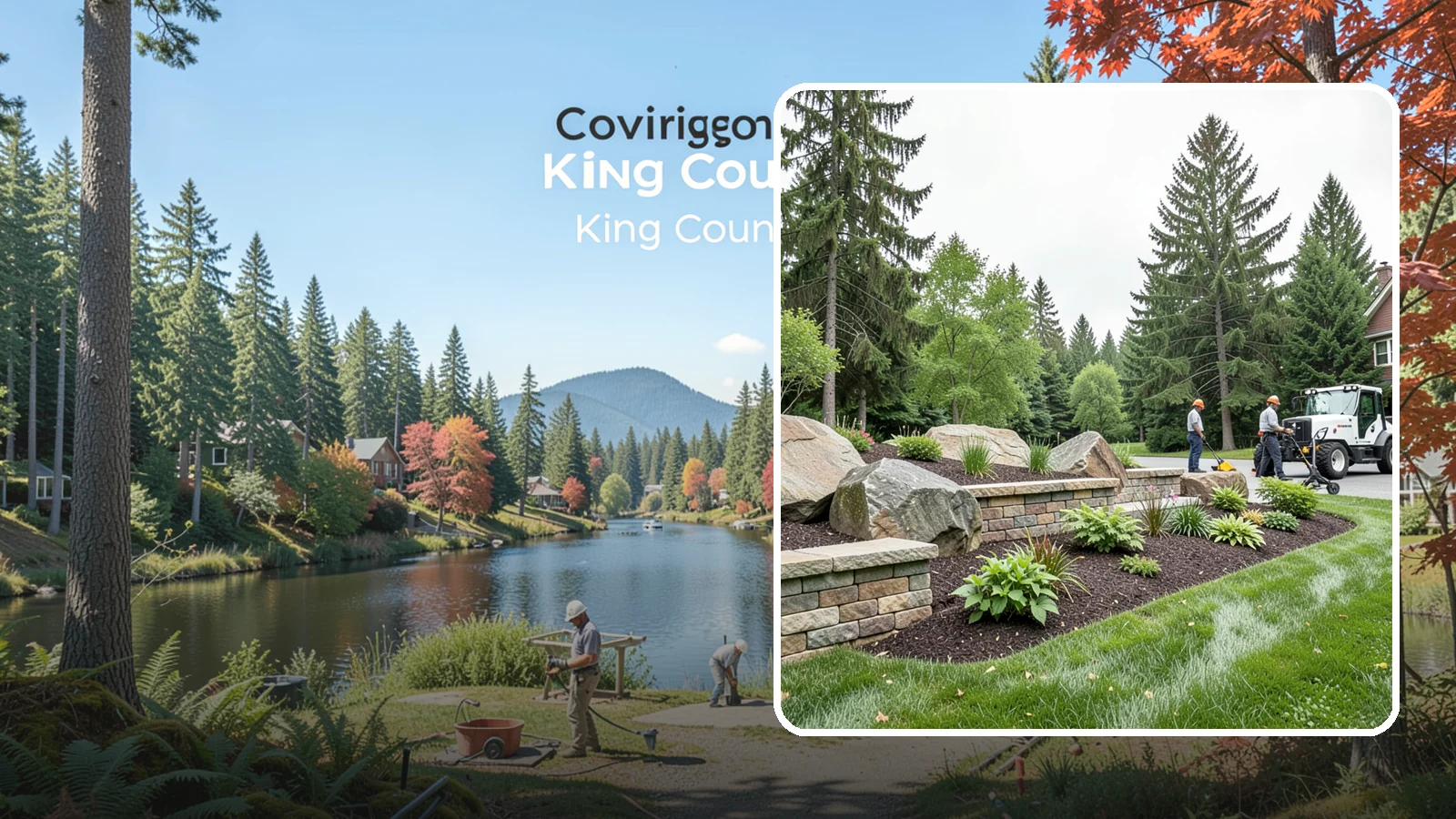 Boulder Placement in Covington, King County, WA - Natural boulders placed as focal points, accents, and functional features in the landscape.
