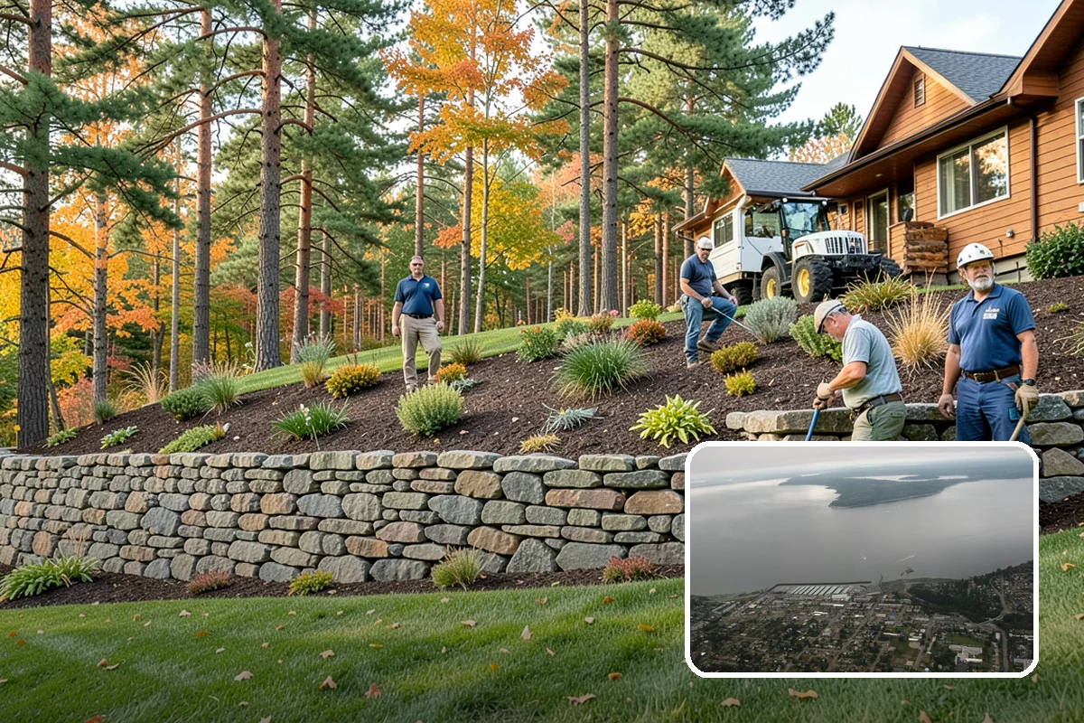 Boulder Placement in Des Moines, King County, WA - Natural focal points and dramatic scale