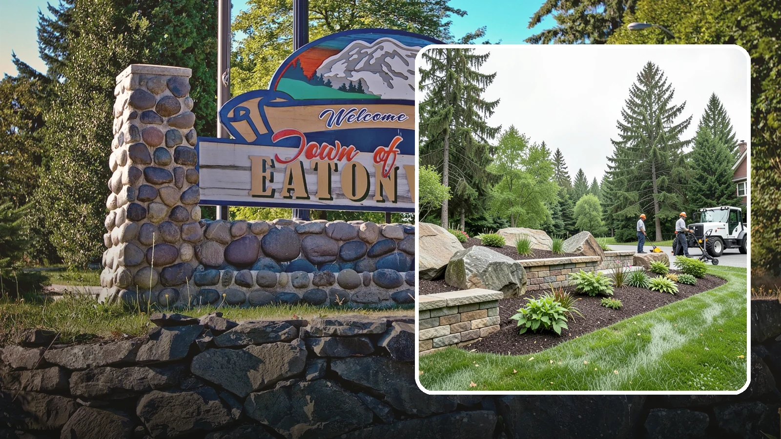 Boulder Placement in Eatonville, Pierce County, WA - Natural boulders placed as focal points, accents, and functional features in the landscape.