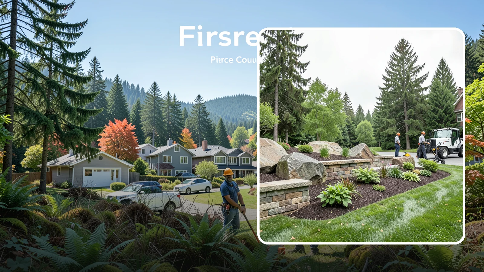 Boulder Placement in Fircrest, Pierce County, WA - Natural boulders placed as focal points, accents, and functional features in the landscape.