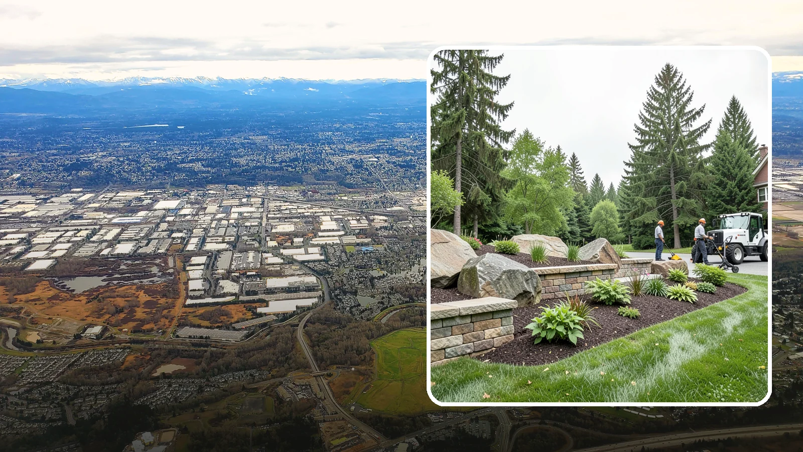 Boulder Placement in Kent, King County, WA - Natural boulders placed as focal points, accents, and functional features in the landscape.