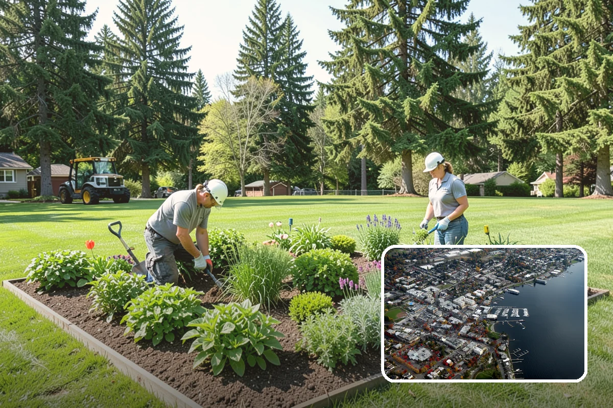 Boulder Placement in Kirkland, King County, WA - Natural focal points and dramatic scale