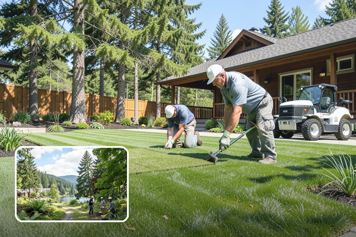 Boulder Placement in Lake Forest Park, King County, WA - Natural focal points and dramatic scale