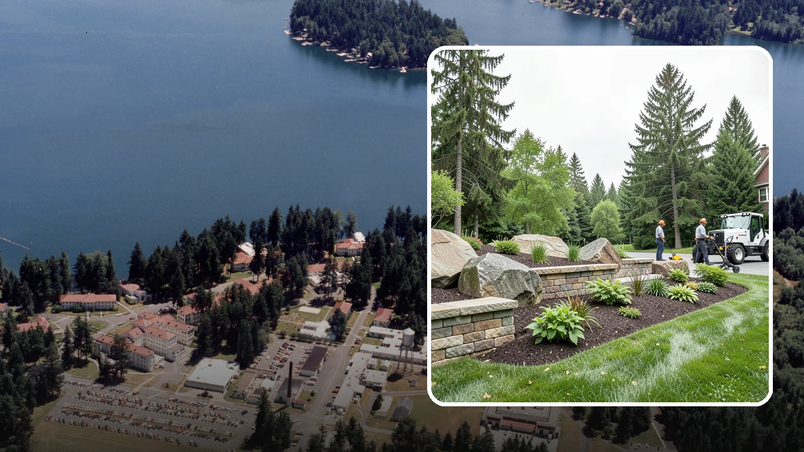 Boulder Placement in Lakewood, Pierce County, WA - Natural boulders placed as focal points, accents, and functional features in the landscape.