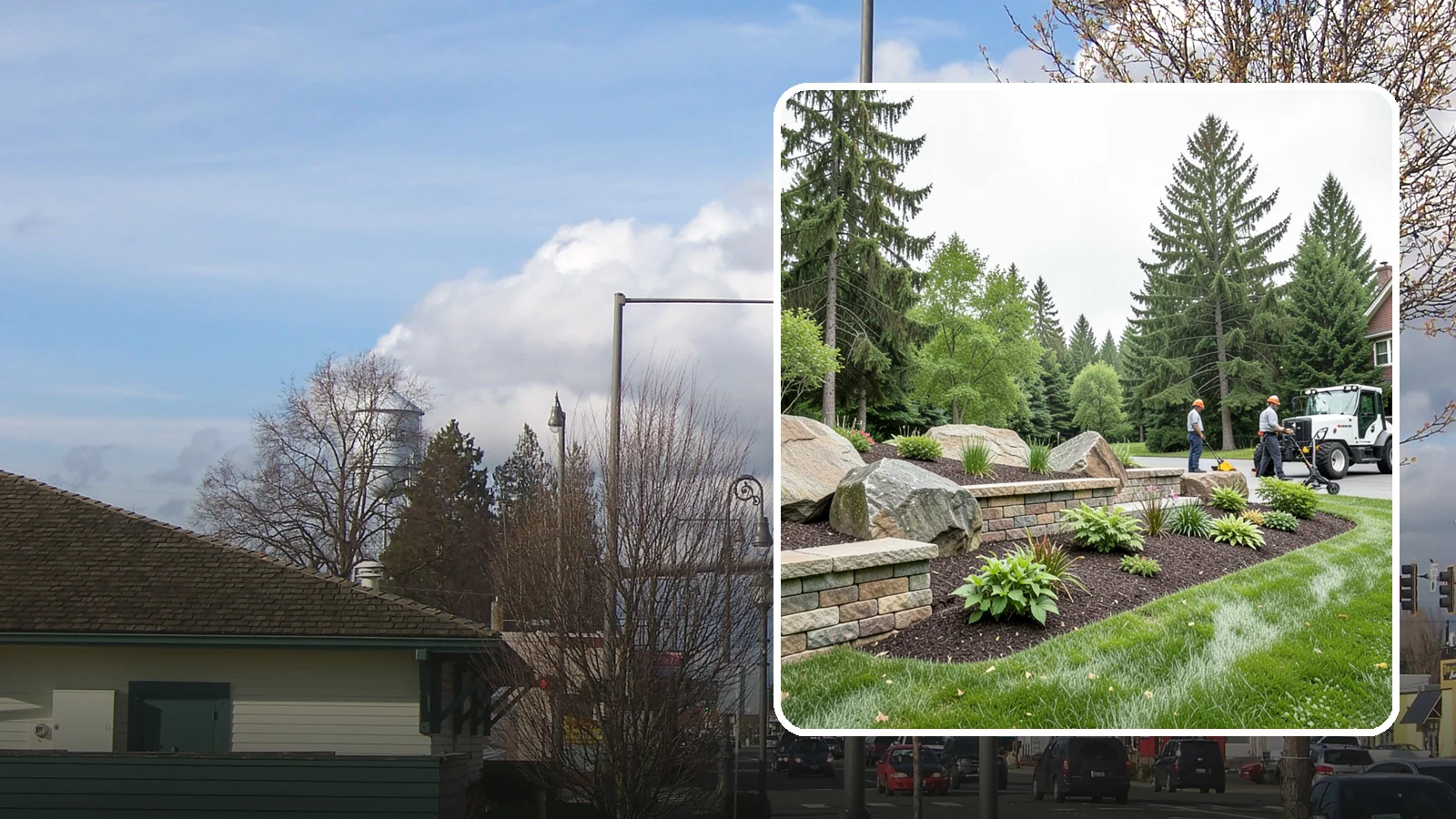 Boulder Placement in Marysville, Snohomish County, WA - Natural boulders placed as focal points, accents, and functional features in the landscape.
