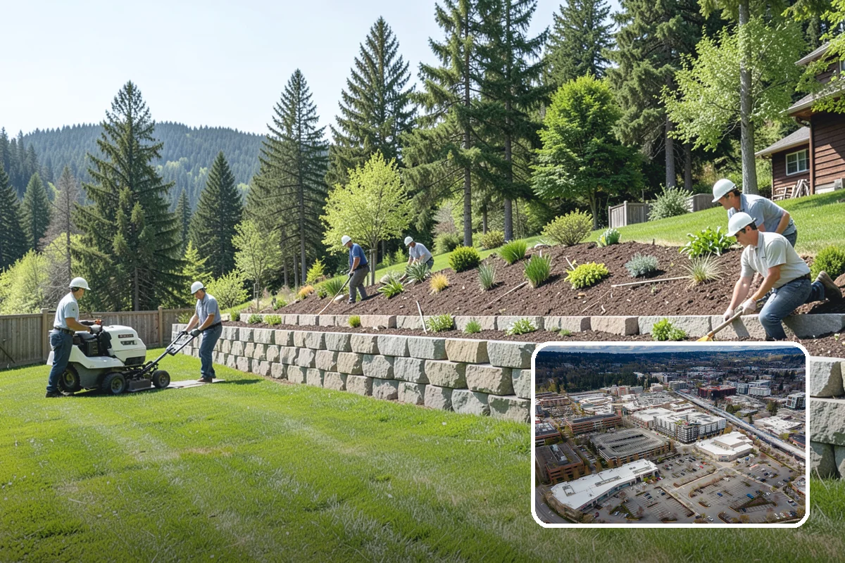 Boulder Placement in Redmond, King County, WA - Natural focal points and dramatic scale